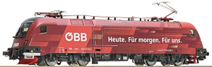 Wechselstrom-Hochgeschwindigkeits- E-Lok der Baureihe 1116 Lokseite 1 - 2 Modell der A-ÖBB 91 81 1116 225-4 Österreichische Bundesbahn Werbemotiv: ÖBB - Heute. Für morgen. Für uns. roco-73266-dc-73267-dcc-sound-79267-ac-sound-1239-2.jpg